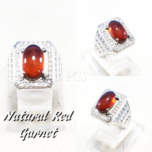 Nhẫn Đính Đá Garnet Tự Nhiên