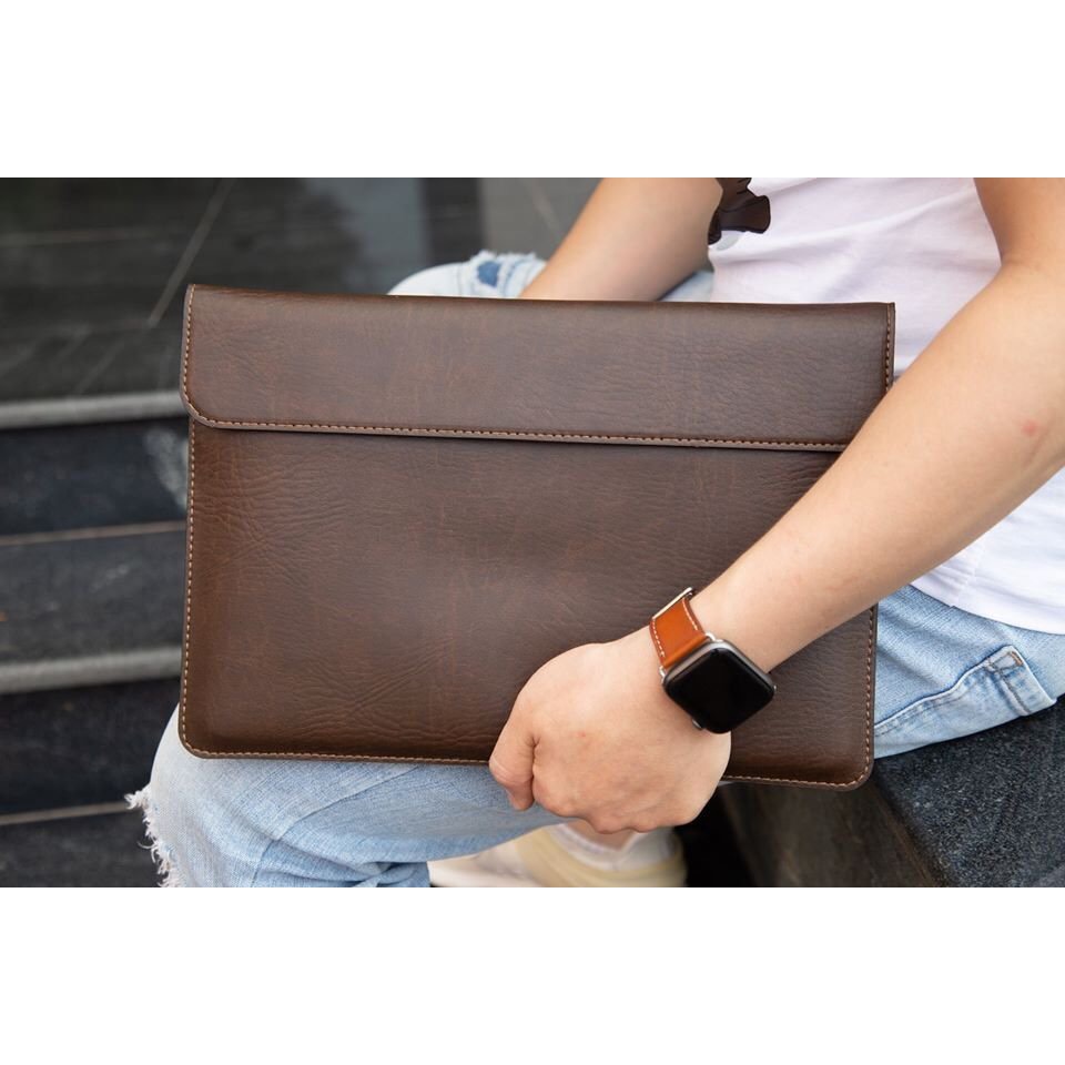 Bao Da Macbook, Túi Da Macbook Thời Trang Kích Thước  13' - 15' - BH 12 THÁNG - NOBOX - Clément