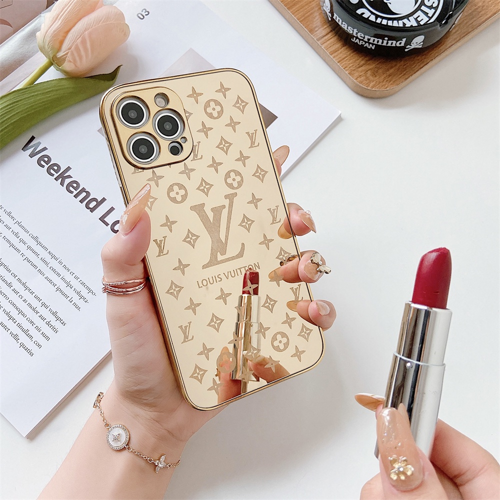 Ốp Điện Thoại Silicon Mềm Mạ Vàng In LOGO Sang Trọng Cho IPhone 13 12 11 Pro Max XS Max X 8 7 Plus