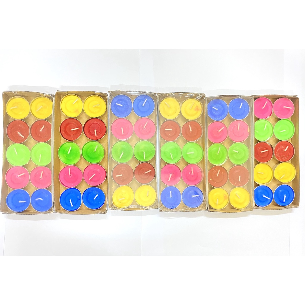 Đèn Cầy T.Light 5 Màu Sang Trọng - Hộp 10 Viên 5 Màu - Nến Ly Cung Hỷ