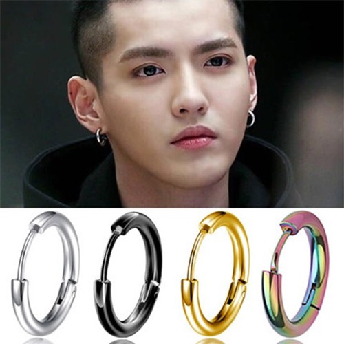 XiaoboACC 1 Chiếc Bông Tai Khoen Tròn Bằng Thép Titan Không Gây Dị Ứng Phong Cách Hàn Quốc | BigBuy360 - bigbuy360.vn