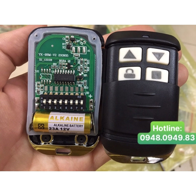 Điều khiển cửa cuốn mã gạt YH, tần số 433 mHz, gạt 8 số chống nước