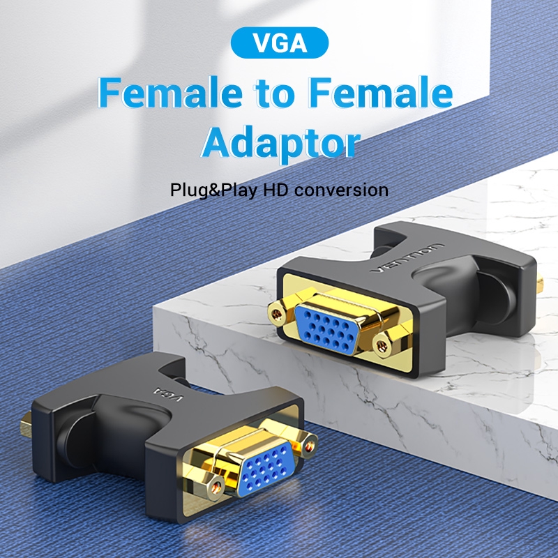 Đầu Ghép Nối Vention VGA Mở Rộng Chiều Dài Của Cáp HD 1080p 60hz Cho Máy Chiếu/ Máy Tính