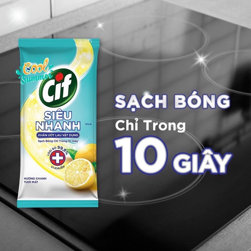 Khăn Ướt Lau Vật Dụng Cif Siêu Nhanh - Túi 24 Miếng