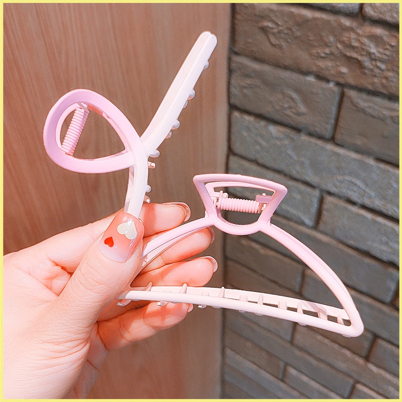 Kẹp Tóc Cỡ Lớn Bằng Kim Loại Cứng Cáp Kẹp Được Nhiều Tóc Cáp Màu Hồng Pastel Dễ Thương Hàn Quốc Hanada K17-S001
