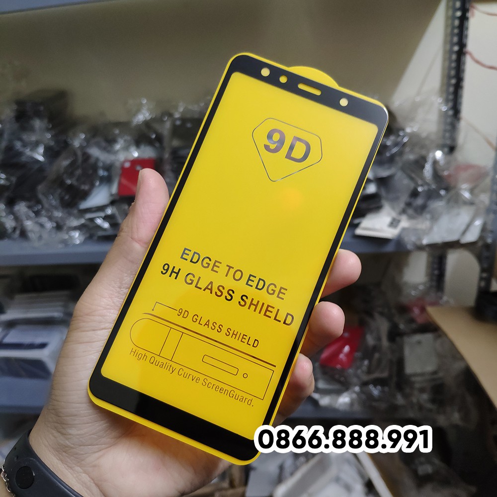 Kính Cường Lực 9D Samsung A7 2018. Keo Toàn Màn Hình, Không Hạt Li Ty