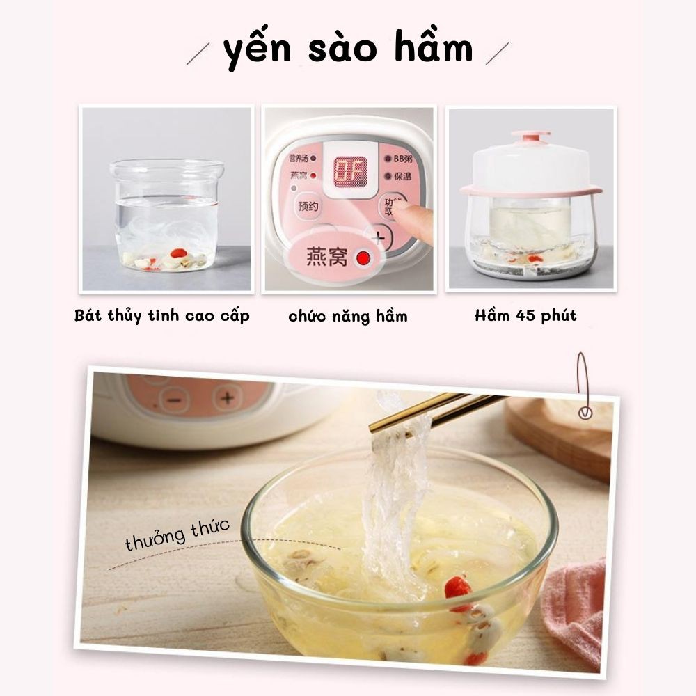 Nồi nấu cháo, hầm cháo, nấu mì LOTOR đa năng, Chế Độ Nấu Tự Động, Bảo Hành 12 Tháng Tặng Thêm Muỗng Cơm