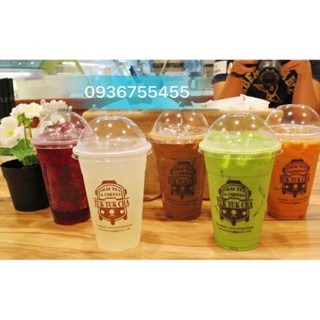 50 Cốc trà sữa nắp tròn vòm 500ml/ 400ml ( kèm nắp)