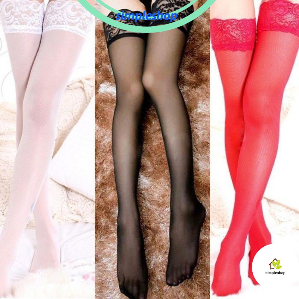 Quần tất chân cao qua đùi phối ren nhiều màu gợi cảm cho nữ