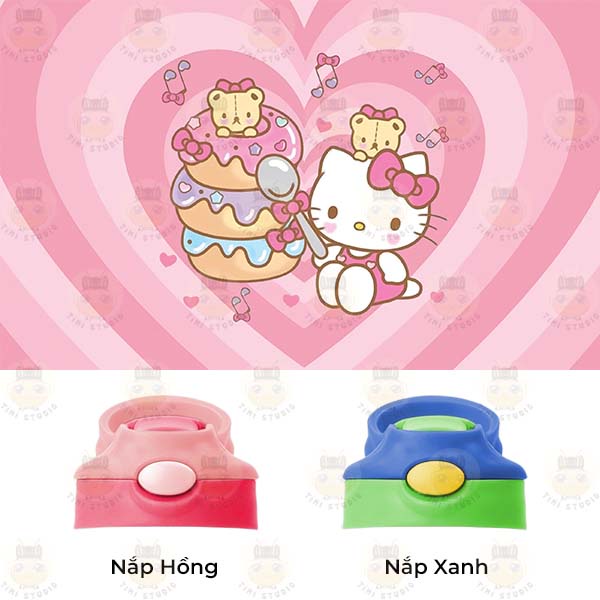 Bình Uống Nước Giữ Nhiệt Cho Bé Có Ống Hút Hình Hello Kitty - Tỉ Mỉ Studio - Mã 1407KT02