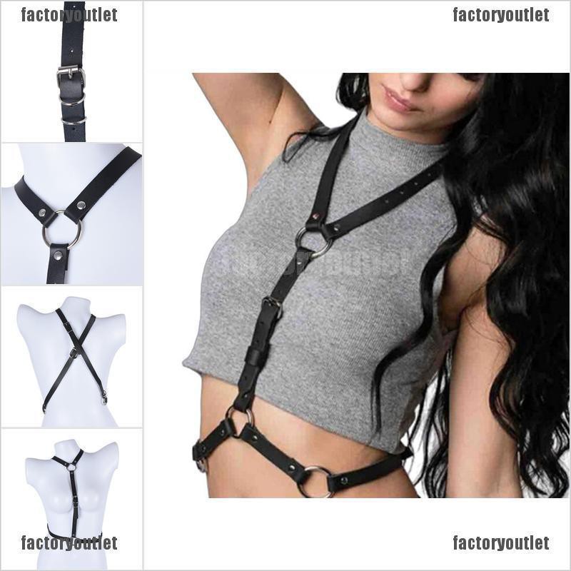 {factoryoutlet} Women's Body Harness Leather Chest Bra Belt Bustiers Cosplay Clubwear Nightwear adover | BigBuy360 - bigbuy360.vn