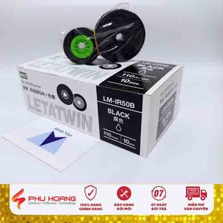 Mực in ống tương thích Max LM-IR50B màu đen rộng 12mm dài 110m sử dụng cho máy in ống lồng đầu cos Max Letatwin LM-550A