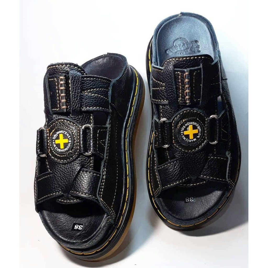 Dép Doctor Nam Quai Ngang Dr.Martens Da Bò Cao Cấp Đế Lót Da Bò Hàng VNSX 65D3