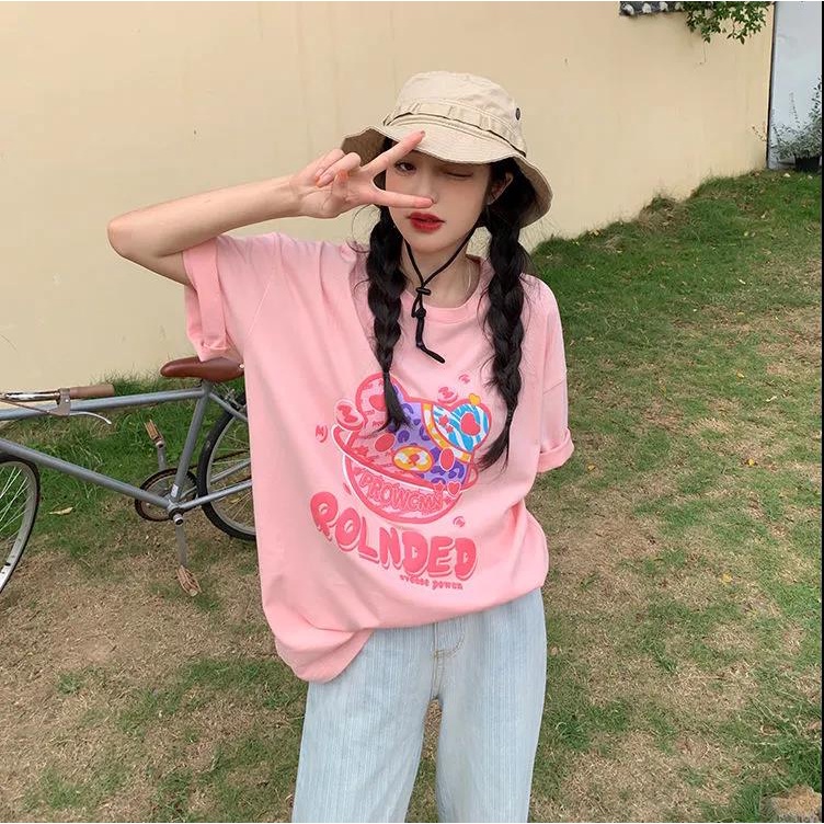 NRVP Áo Thun Tay Ngắn Cổ Tròn Thời Trang Mùa Hè Phong Cách Hàn Quốc Mới