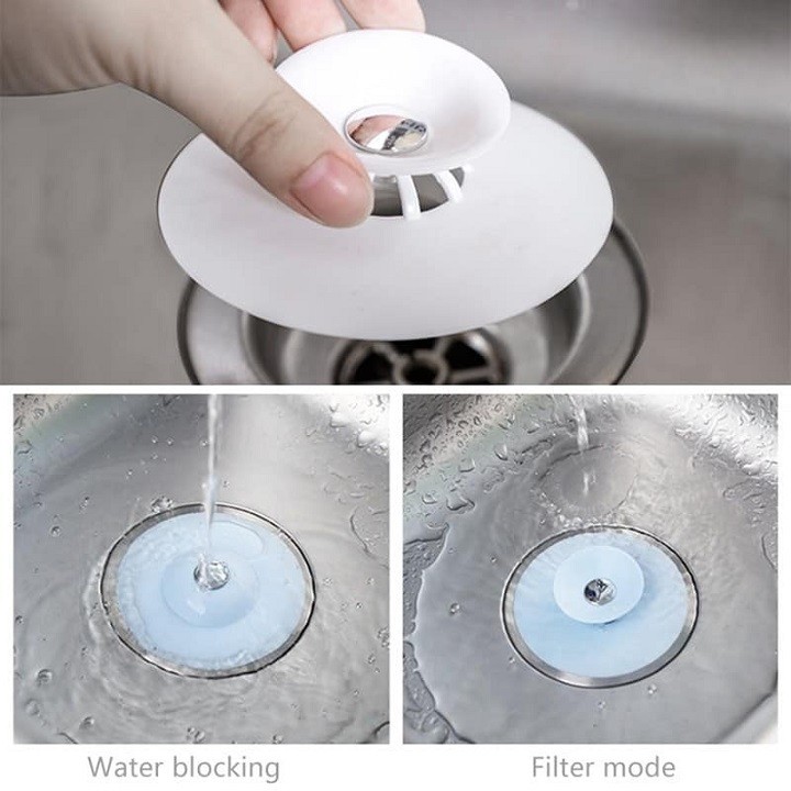 Nắp chặn rác ngăn mùi thông minh, chặn rác silicon dùng cho nhà tắm+ bồn rửa tay+ bồn rửa bát
