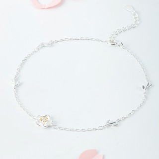 Lắc Chân Bạc Blue Peach Hoa Anh Đào WG LC263