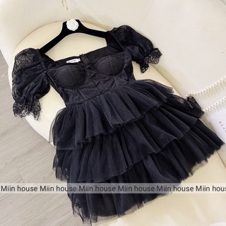 Váy cúp ngực tay bồng ren