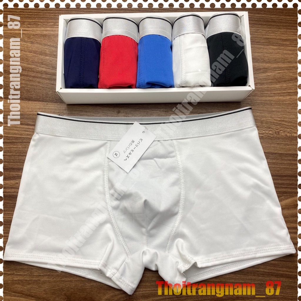 [ HỘP 4 QUẦN - 5 QUẦN ] Quần lót đùi nam trơn, quần sịp nam trơn - Chất liệu thun lạnh mềm mịn, thoáng mát , co giãn