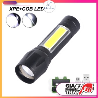 Đèn pin mini siêu sáng có thể sạc lại, hàng cao cấp, có zoom