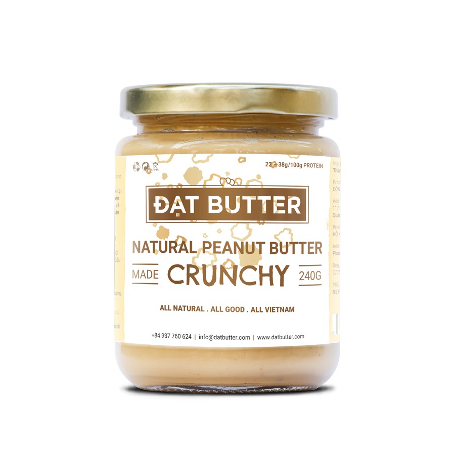 Bơ đậu phộng Đạt Butter tự nhiên có hạt 240g