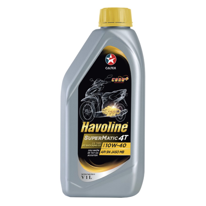 [Combo 24 Chai 0.8L] Caltex Havoline Super Matic 4T  10W40     0.8L  (nắp vàng)