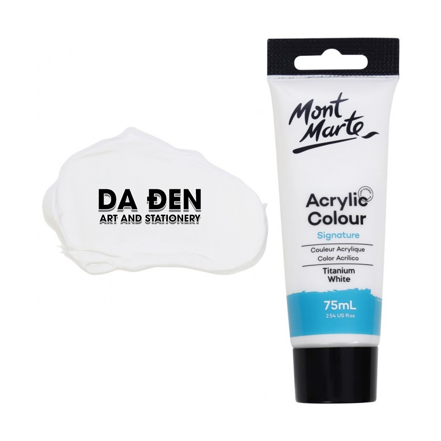 [Mã LIFEB04ALL giảm 10% tối đa 15K đơn 0Đ] [DA ĐEN] Màu Mont Marte Acrylic Colour 75ml (2.54oz) - Titanium White