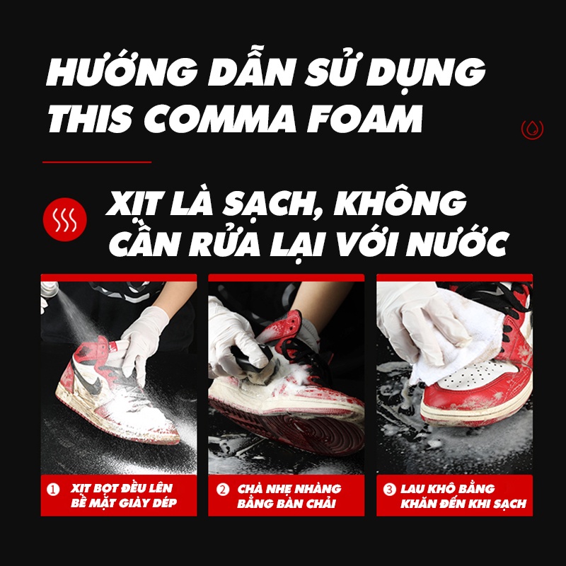 Chai Xịt Vệ Sinh Giày Sneaker, Giày Thể Thao, Giày Da, Da Lộn, Giày Trắng Đa Năng Không Cần Giặt 3M Spot Remover