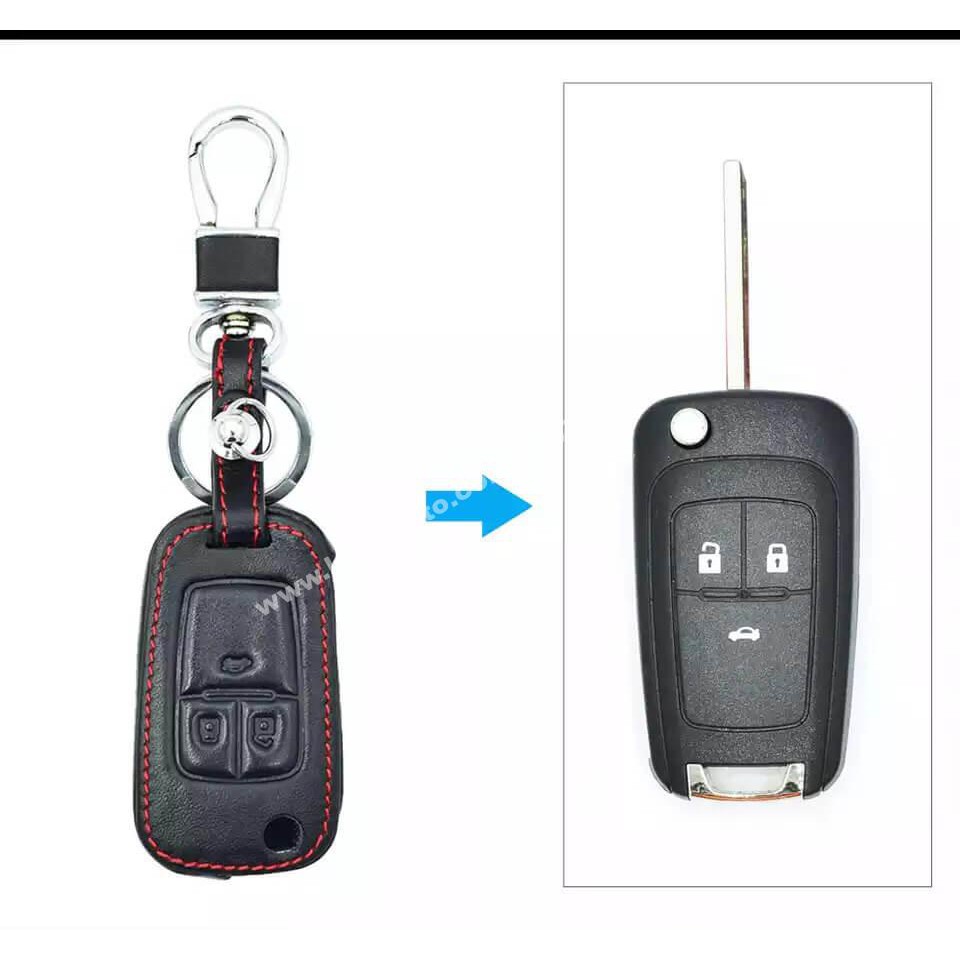 Bao da chìa khóa xe Cheverolet Cruze, Spark Chìa gập DR01