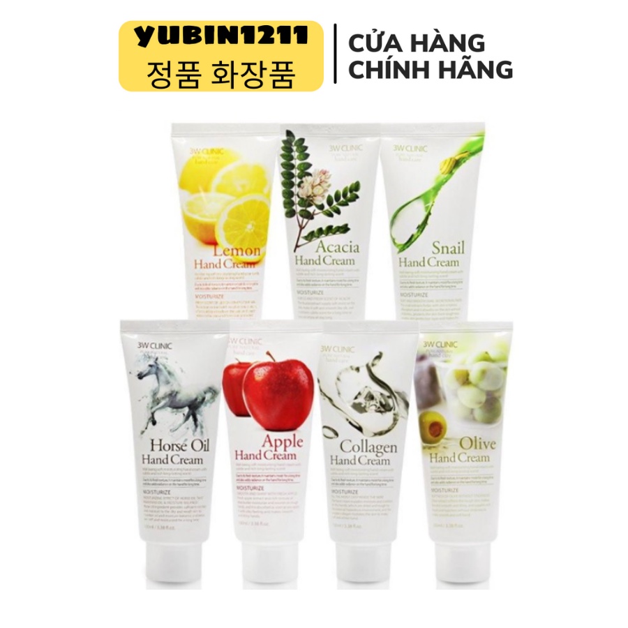 Kem Dưỡng Ẩm cho Da Tay 3W Clinic 100ml