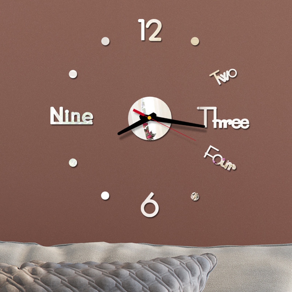 Đồng hồ dán tường 3d cao cấp, đồng hồ treo tường trang trí phòng nhiều màu đường kính 30-130cm