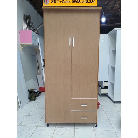 Tủ Nhựa Đài Loan 2 Cánh Màu Gỗ Sồi Đậm 148