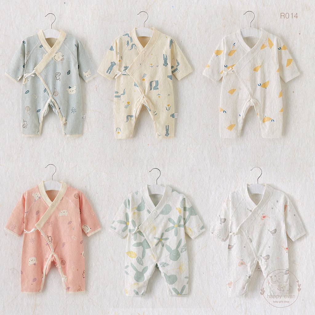 [Freeship] Romper chéo vạt buộc dây rút, cổ yukata 100% cotton, vải mềm mịn mát, thấm hút rất tốt, hoạ tiết Nhật.