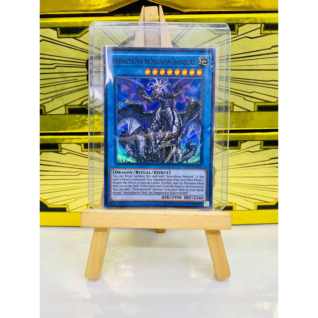 [ Dưa Hấu Yugioh ] Lá thẻ bài Amorphactor Pain the Imagination Dracoverlord - Super Rare - Tặng bọc bài nhựa bảo quản