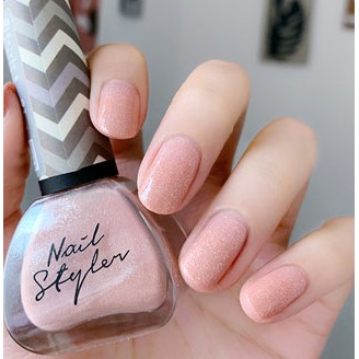 A74 Sơn Móng Tay Nail Styler A74 - Màu nude nâu sáng nhạt nhũ kim tuyến lấp lánh đơn giản dễ thương