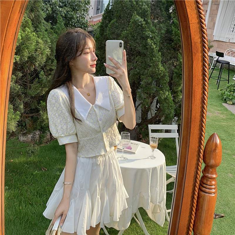 Áo Sơ Mi Tay Phồng Họa Tiết Hoa Thời Trang Mùa Hè Mới Cho Nữ