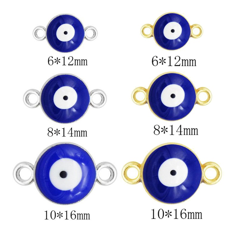 Sa Set 10 Đầu Nối Hai Lỗ Hình Tròn Cho Mặt Dây Chuyền Mắt Quỷ