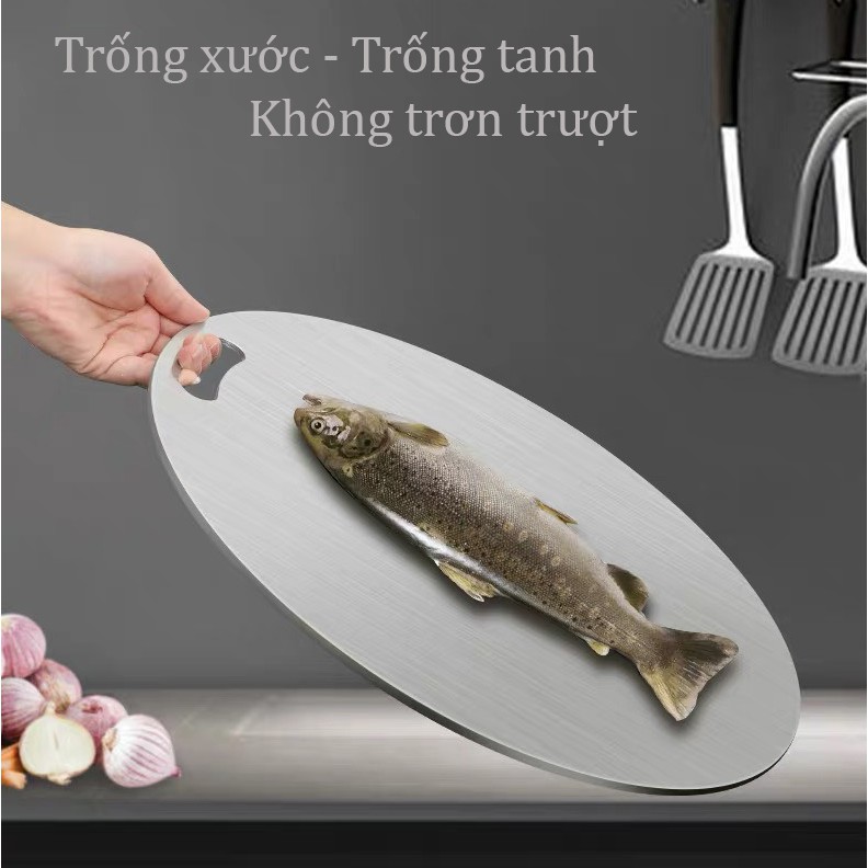 THỚT INOX 3mm SUS 304 TRÒN KHÁNG KHUẨN GIÃ ĐÔNG DỄ DÀNG VỆ SINH CHỐNG RỈ SÉT HB10