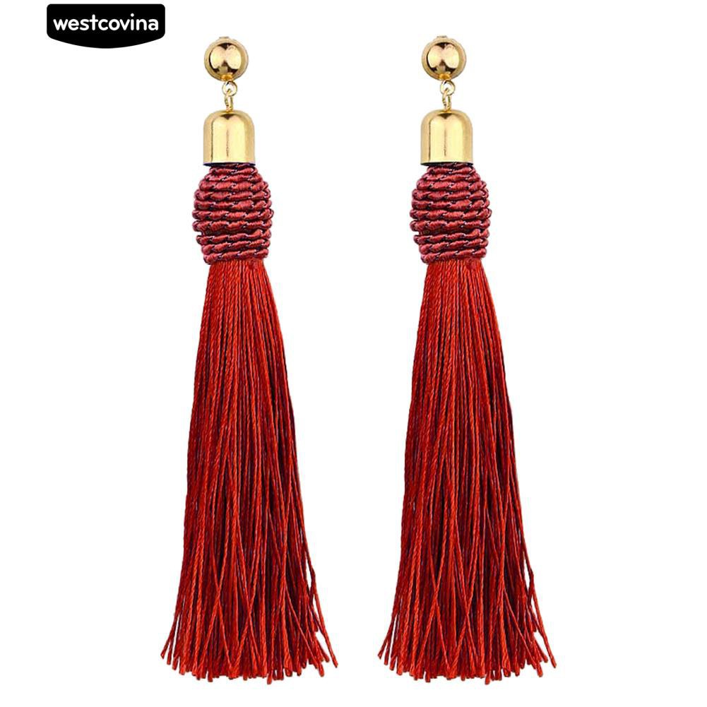 Đôi bông tai phối tua rua màu thời trang cho nữ