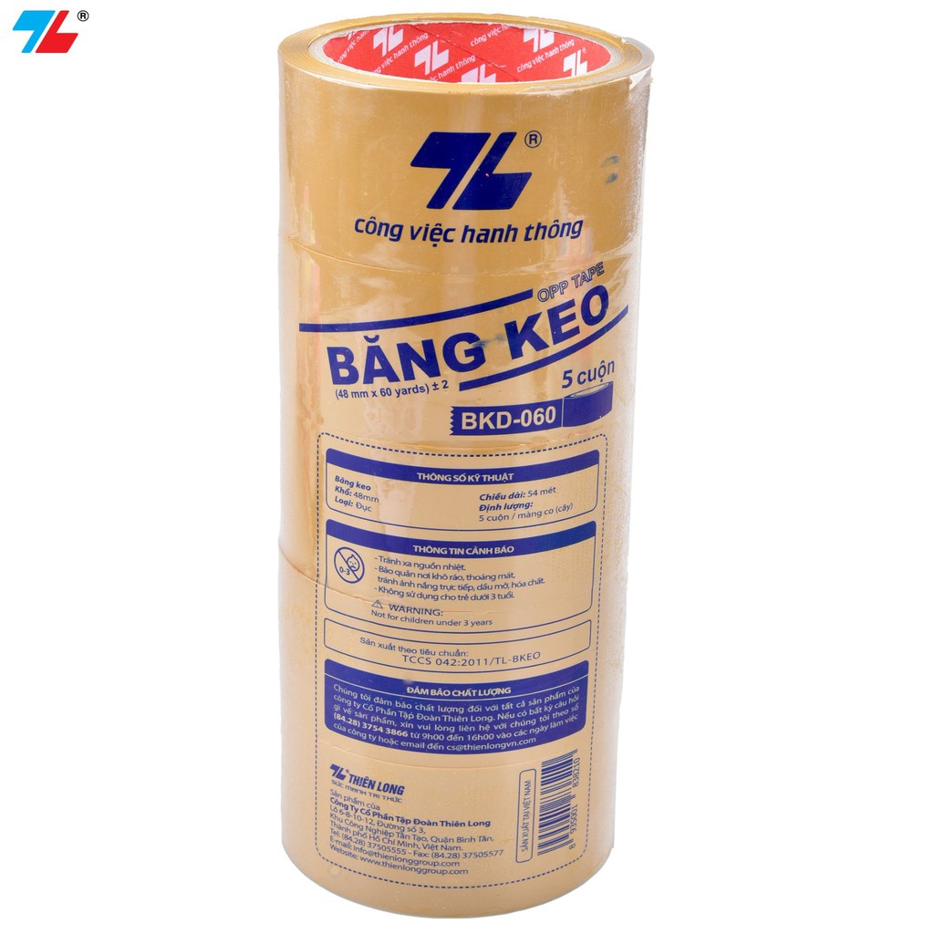 Combo 5 Băng keo đục Thiên Long BKD-060