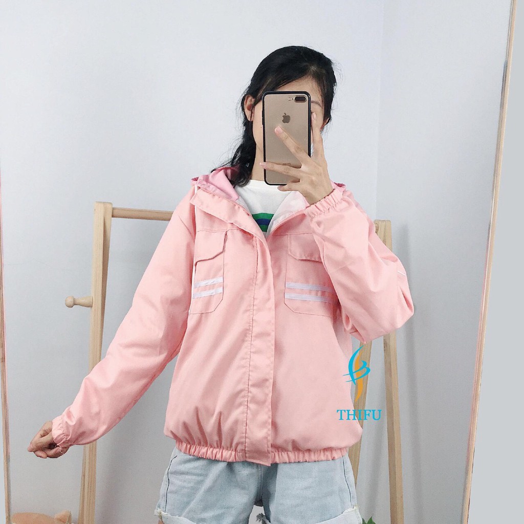 &lt; FREESHIP &gt; ÁO KHOÁC KAKI NAM NỮ 2 LỚP LÓT DÙ HÌNH THẬT- 2 sọc (ko giống hình hoàn tiền)
