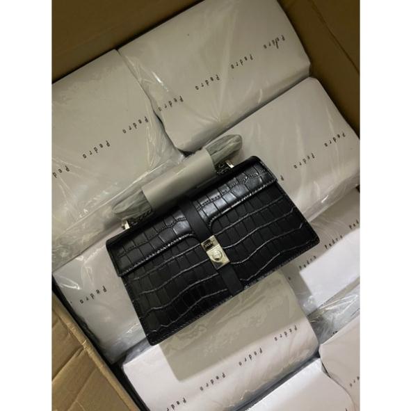 Túi pê rô vân rắn 2 ngăn size 24 hàng cao cấp