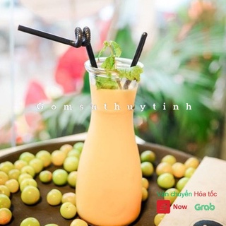 Ly thủy tinh đựng sinh tố, decor miệng loe 350ml