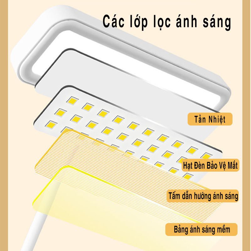 Đèn Bàn Học, Đèn Học Kẹp Bàn Mini, Có Thể Gấp Gọn, Điều Chỉnh Góc Nghiêng Linh Hoạt PAPAA.HOME