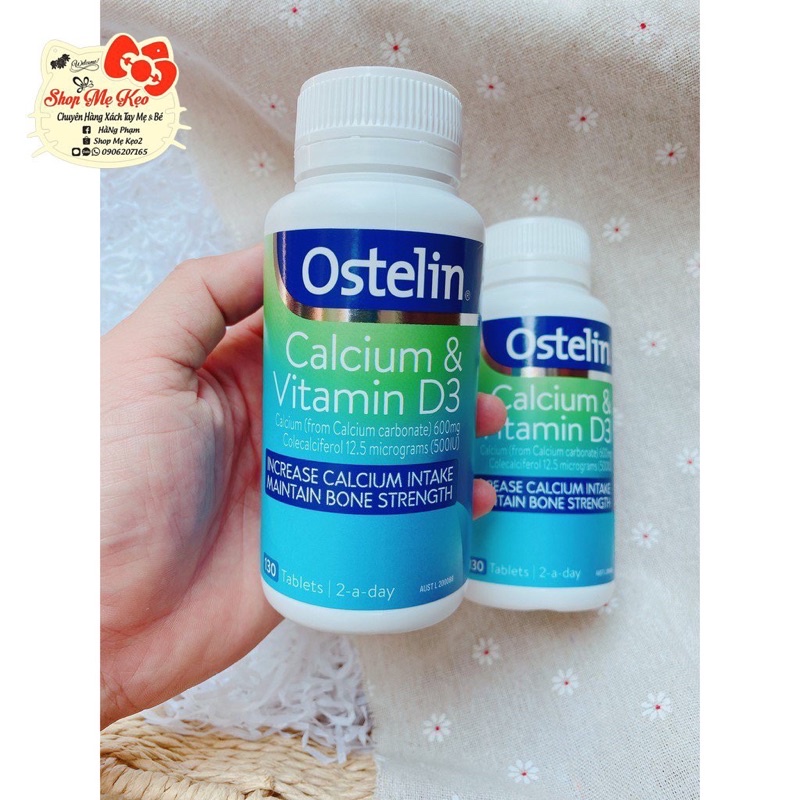 {Đủ bill + Date 2026) Ostelin Canci & Vitamin D3 130 viên - 300 Viên Của Úc