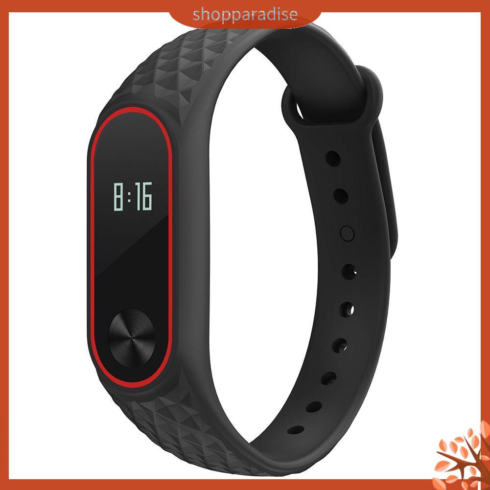 Dây Đeo Thay Thế Chất Liệu Silicon Màu Trơn Cho Xiaomi Mi Band 2