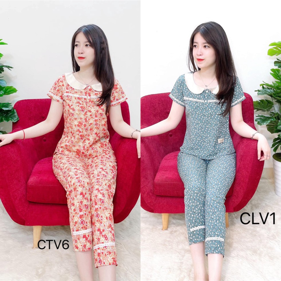 đồ bộ nữ ,đồ ngủ ,đồ sau sinh,bộ cộc lụa thái mặc nhà cổ sen mềm mịn không nhăn 4 màu sang trọng | BigBuy360 - bigbuy360.vn