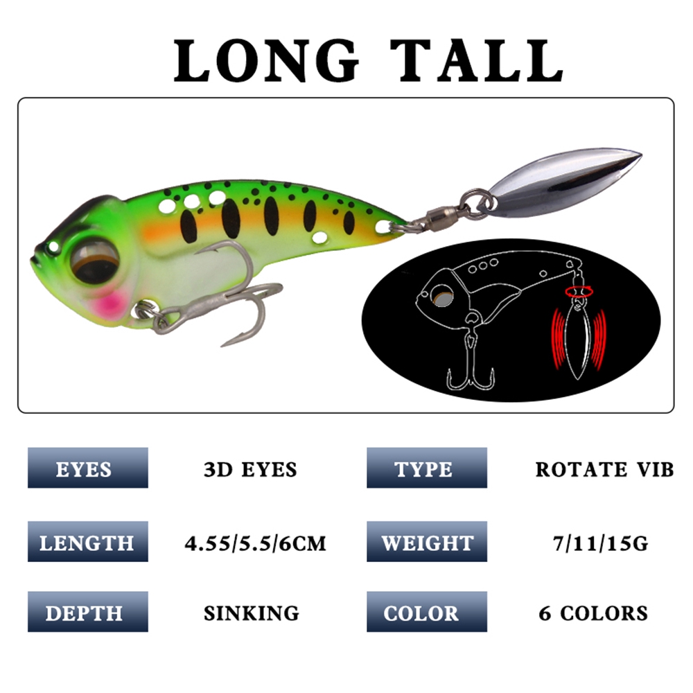 Mồi Câu Cá Xoay Phần Đuôi Bằng Kim Loại