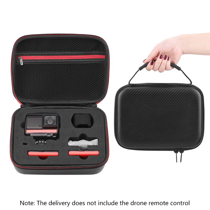 BTSG* Portable Carrying Case Handbag PU Storage Bag for Insta360 ONE R Camera Kit