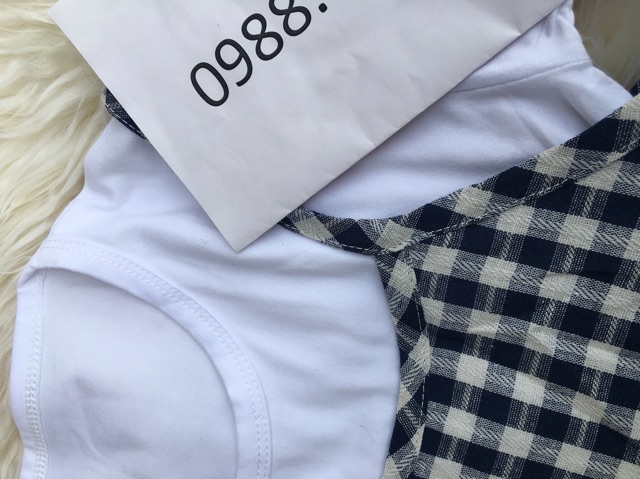 Set áo váy kẻ tiểu thư