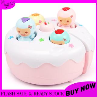 Sound Light Fruit Cake Knocking Hamster Music Game Baby Toy Handheld Whack-a-mole Game Machine